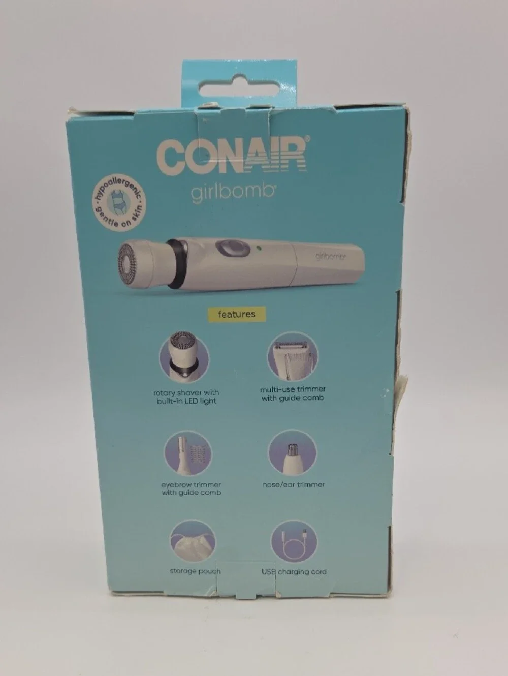Conair Girlbomb Hypoallergenic White Face & Body Trimmer